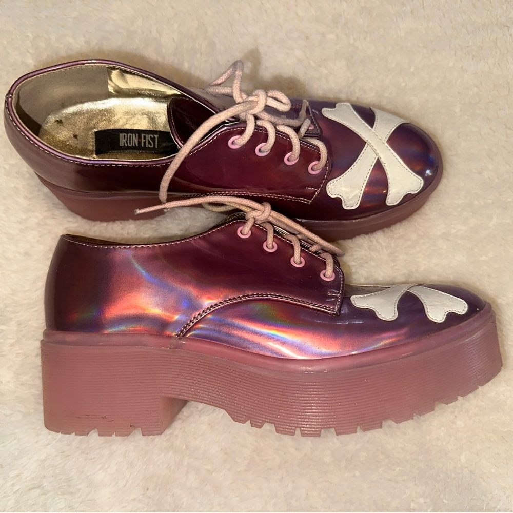 IRON FIST Stylish Iridescent Lace-Up Women's Shoes